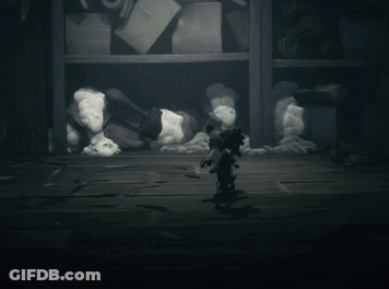 Black And White Person In Room GIF