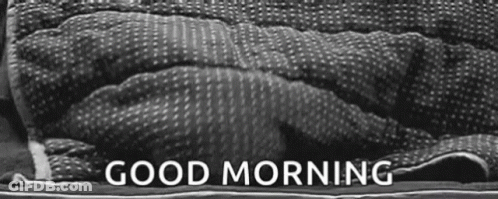 Black And White Person Laying On Bed Good Morning GIF