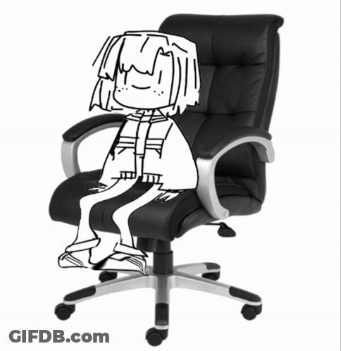 Black And White Person On Office Chair GIF