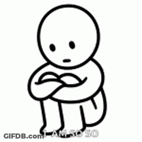 Black And White Person Sitting With Arms Crossed GIF