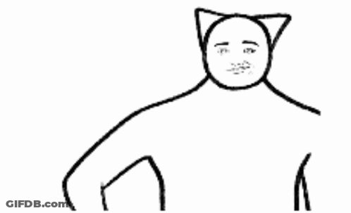 Black And White Person With Cat Ear Thumbs Up GIF
