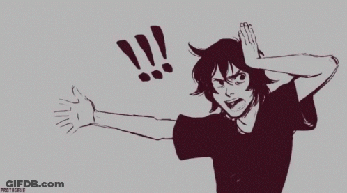 Black And White Person With Exclamation Point On Head GIF