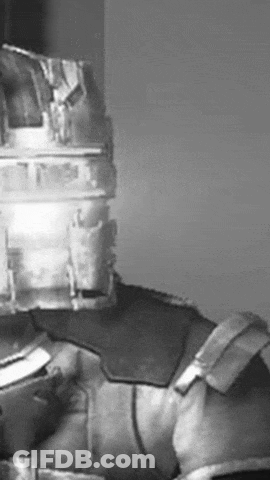 Black And White Person With Helmet And Armor GIF