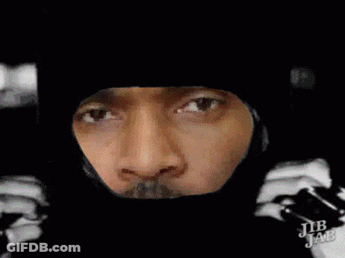 Black And White Person With Jib Jab GIF