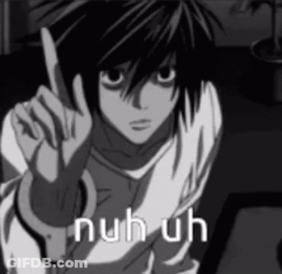 Black And White Person With Knife Saying Nuh Uh GIF