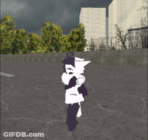 Black And White Person With Letters R And E GIF