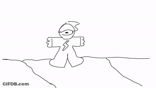 Black And White Person With Lightning Bolt GIF