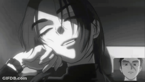 Black And White Person With Long Hair GIF