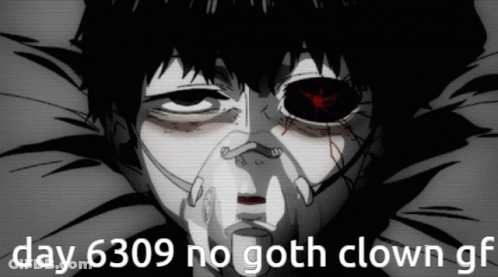 Black And White Person With Oxygen Mask Day 6309 No Goth Clown Gf GIF