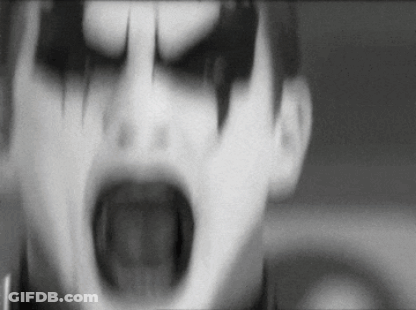 Black And White Person With Scary Face Painted GIF
