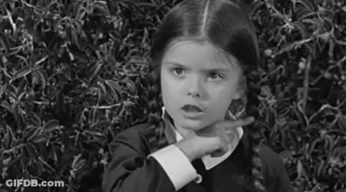 Black And White Photo Little Girl In School Uniform Funny Face GIF