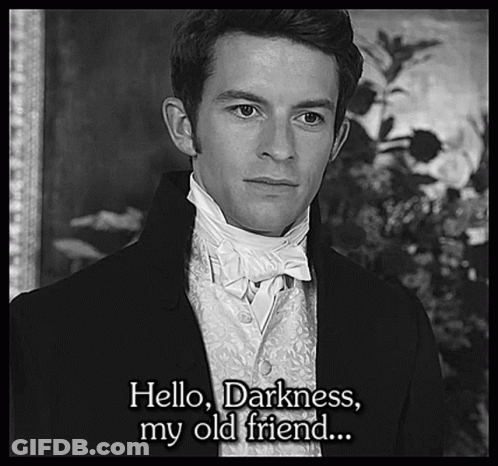 Black And White Photo Man Hello Darkness My Old Friend GIF