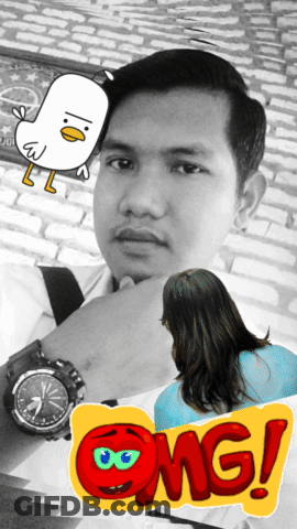 Black And White Photo Man With Watch And Woman Saying OMG GIF