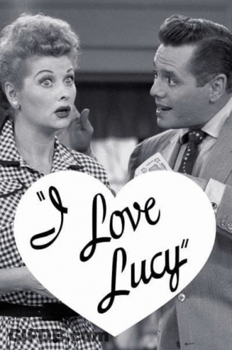 Black And White Photo Man Woman Heart Saying I Love Lucy GIF