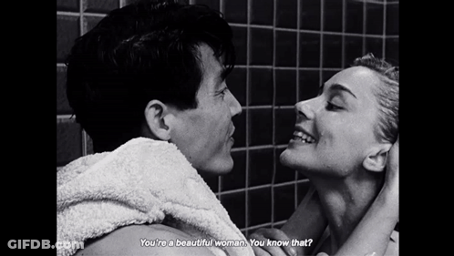 Black And White Photo Man Woman You're A Beautiful Woman You Know That GIF
