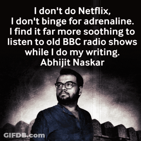 Black And White Photo Of Abhijit Naskar With Quote GIF