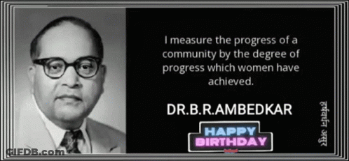 Black And White Photo Of Dr. B.R. Ambedkar Happy Birthday GIF
