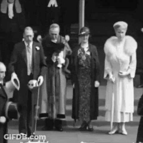 Black And White Photo Of Group Standing Together GIF