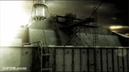 Black And White Photo Of Large Building With Stairs GIF