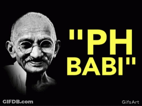 Black And White Photo Of Mahatma Gandhi With Ph Babi GIF