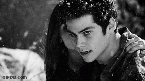 Black And White Photo Of Man And Woman In Snow GIF