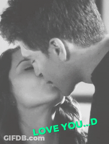 Black And White Photo Of Man And Woman Kissing Love You GIF