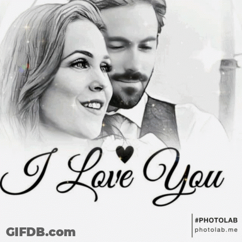 Black And White Photo Of Man And Woman Saying I Love You GIF
