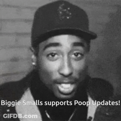 Black And White Photo Of Man In Baseball Cap Biggie Smalls Supports Poop Updates GIF