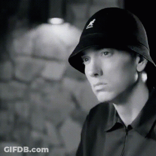 Black And White Photo Of Man In Bucket Hat GIF