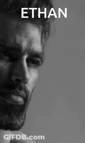 Black And White Photo Of Man Named Ethan GIF