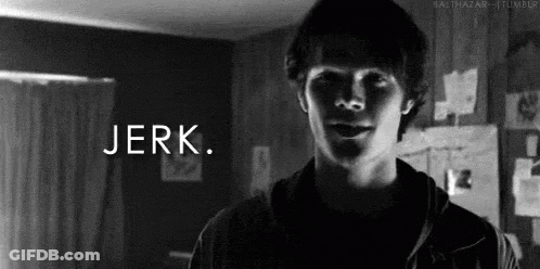 Black And White Photo Of Man Saying Jerk GIF