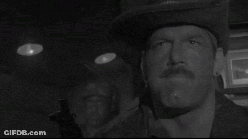 Black And White Photo Of Man Saying They Makin A Monster In Fast Lansing GIF