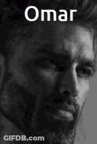 Black And White Photo Of Man With Beard Named Omar GIF