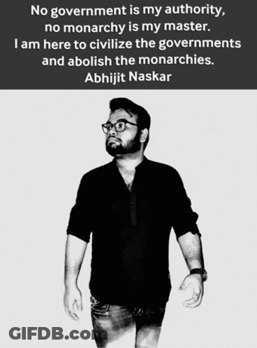 Black And White Photo Of Man With Quote By Abhijit Naskar GIF