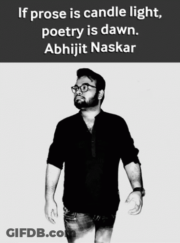 Black And White Photo Of Man With Quote From Abhijit Naskar GIF