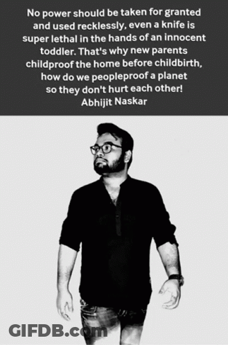 Black And White Photo Of Man With Quote GIF