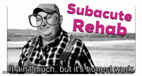 Black And White Photo Of Man With Subacute Rehab GIF