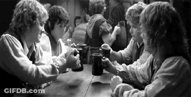 Black And White Photo Of Men Drinking Beer GIF