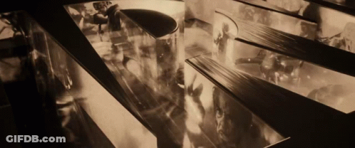 Black And White Photo Of People In Mirror GIF