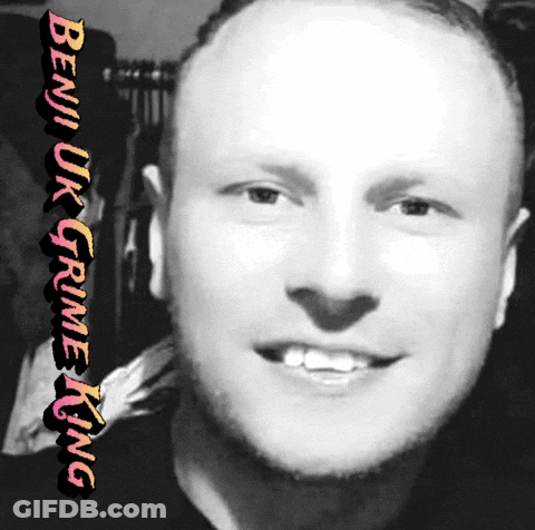 Black And White Photo Of Smiling Man With Beni Uk Grime King GIF