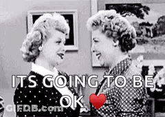 Black And White Photo Of Two Women Saying Its Going To Be Ok GIF