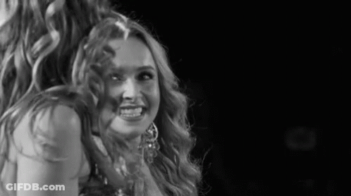 Black And White Photo Of Two Women Smiling GIF
