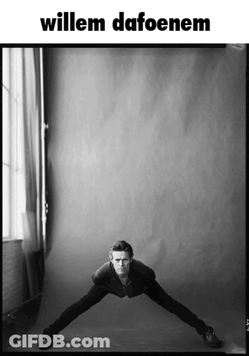 Black And White Photo Of Willem Dafoenem GIF