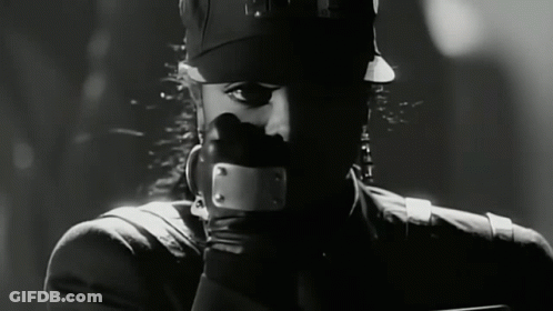 Black And White Photo Of Woman In Police Hat GIF