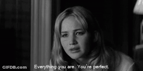 Black And White Photo Of Woman Saying Everything You Are You're Perfect GIF