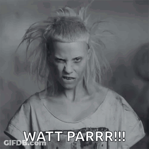 Black And White Photo Of Woman Saying Watt Parrr GIF