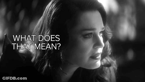 Black And White Photo Of Woman Saying What Does That Mean GIF