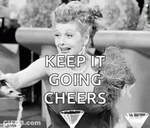 Black And White Photo Of Woman With Martinis GIF