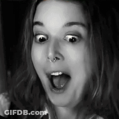 Black And White Photo Of Woman With Mouth Open GIF