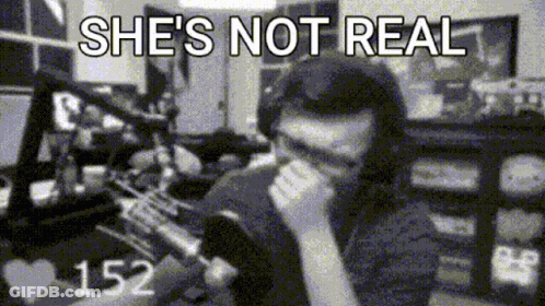 Black And White Photo She's Not Real GIF